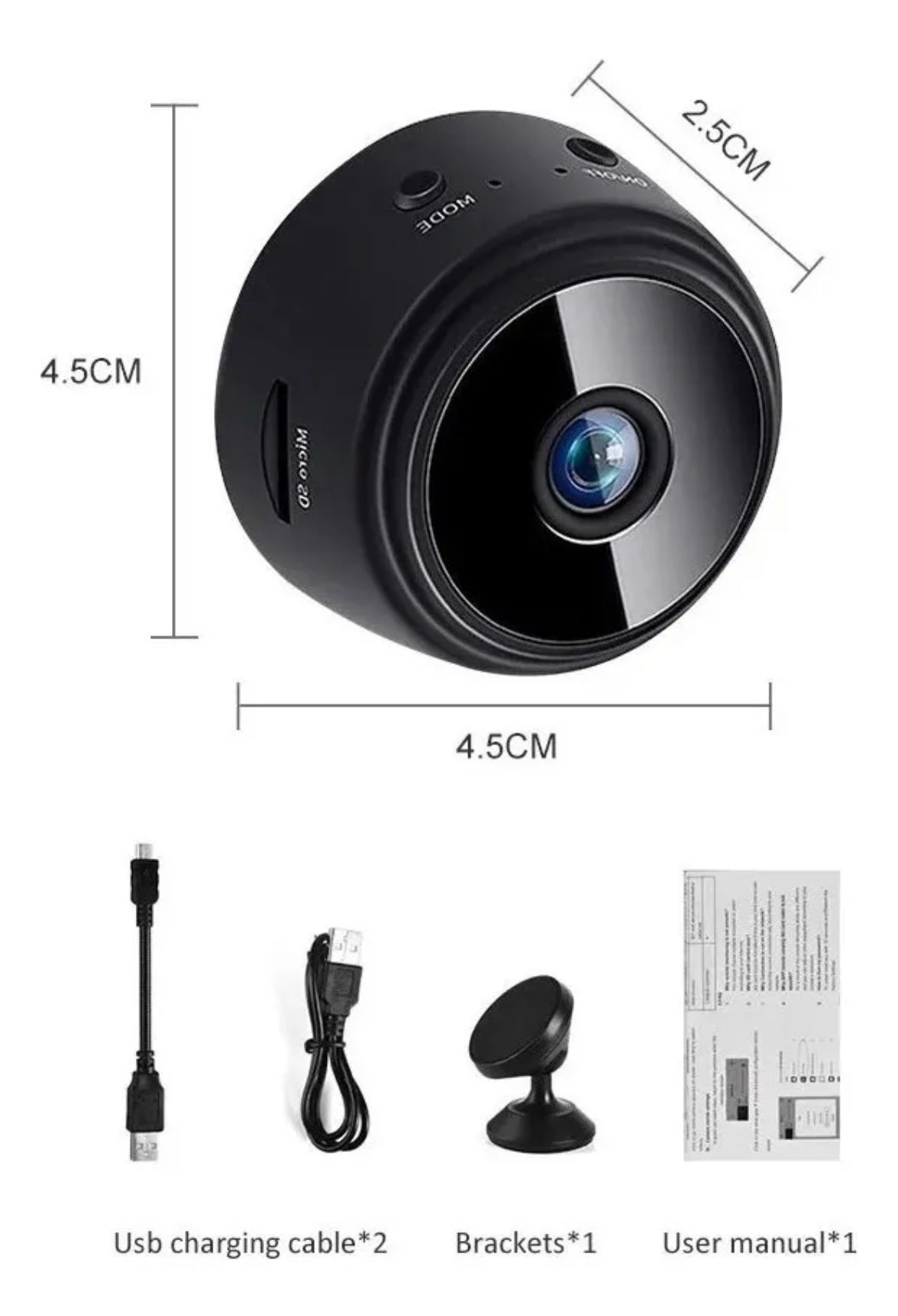 Mini Cámara Seguridad Wifi Full HD Visión Nocturna