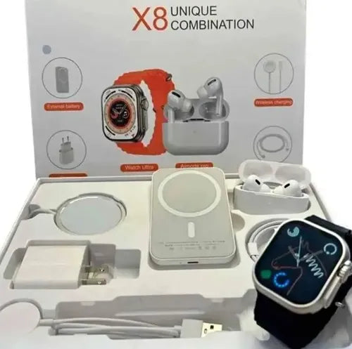 X8 Ultra Full Energy Pack 7 en 1 ⚡ | Smartwatch + Audio + Carga Total