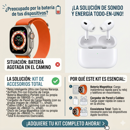 X8 Ultra Full Energy Pack 7 en 1 ⚡ | Smartwatch + Audio + Carga Total