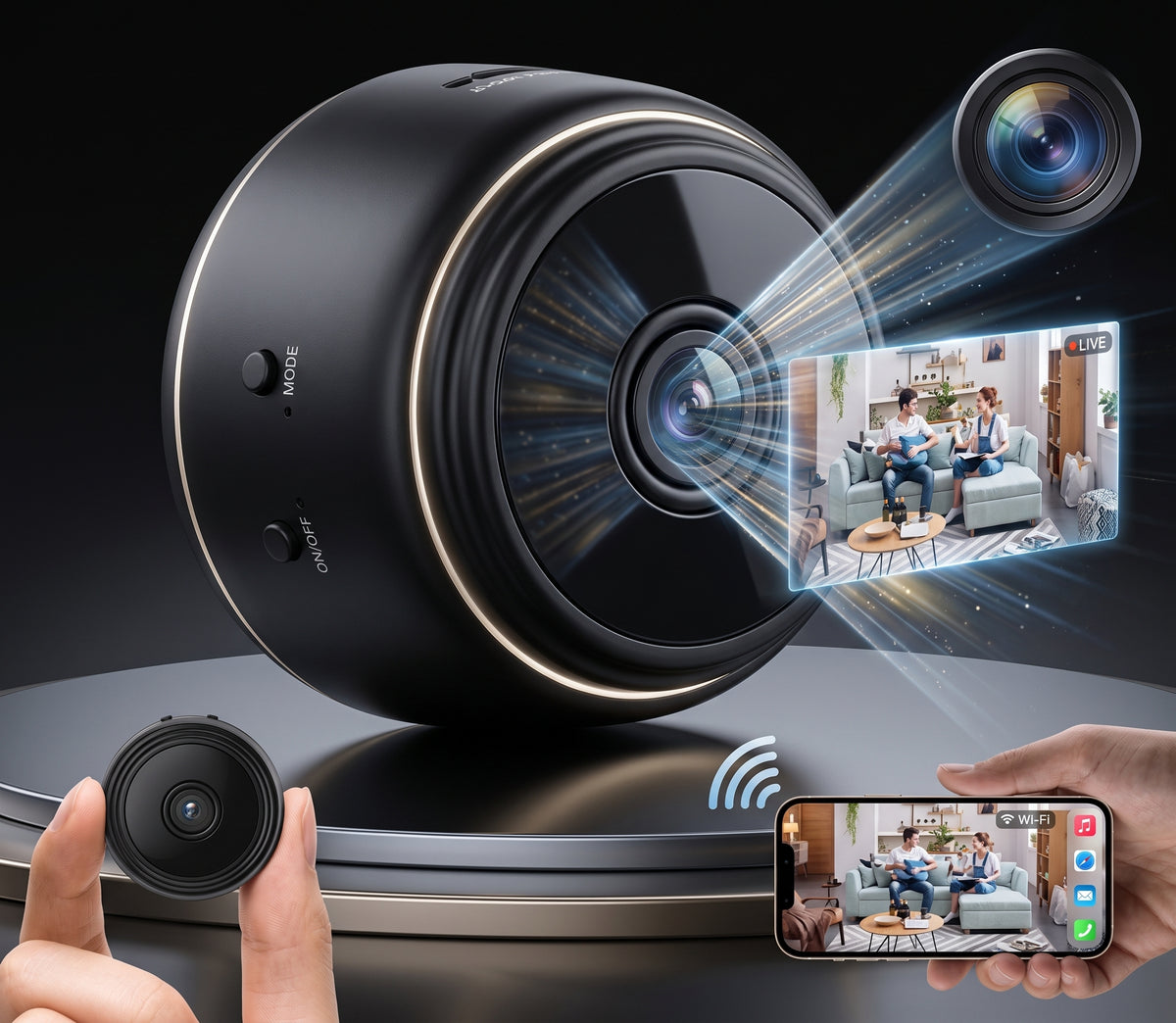 Mini Cámara Seguridad Wifi Full HD Visión Nocturna