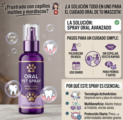 Oral Pet Spray Bucal Limpiador Mascotas