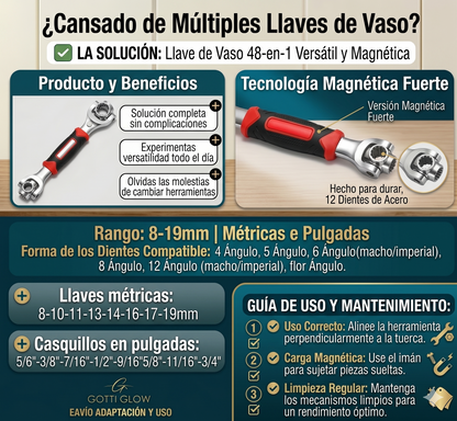 LLAVE INGLESA MULTIFUNCIONAL 8 EN 1